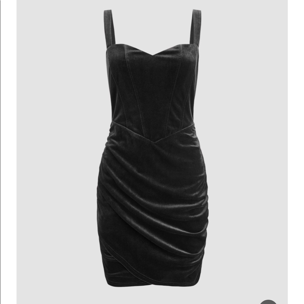 Velvet Corset Cami Mini Dress BLACK